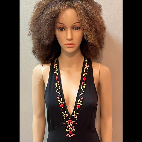 Victoria’s Secret Black Halter Dress with Gorgeous Beaded Neck Detail. SizeM - Picture 3 of 10